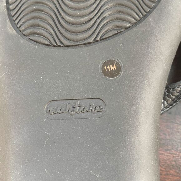 Nurture Womens Sandals Flats Strappy Slides Open Toe Black Size 11 - Picture 2 of 10